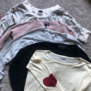 WINTER SALE - 5 sweaters together - sizes XS & S